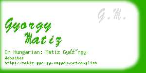 gyorgy matiz business card